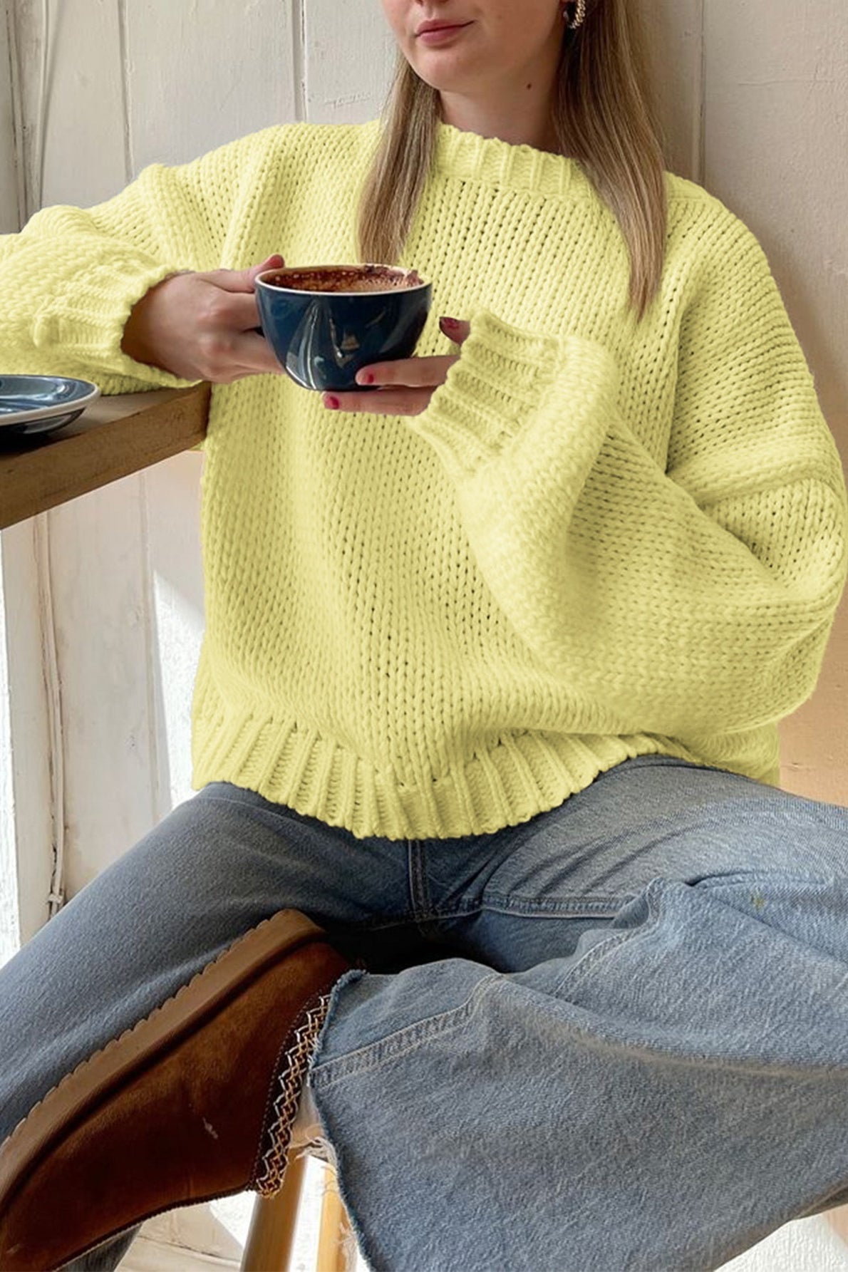 Basic Crew Neck Layered Sweater