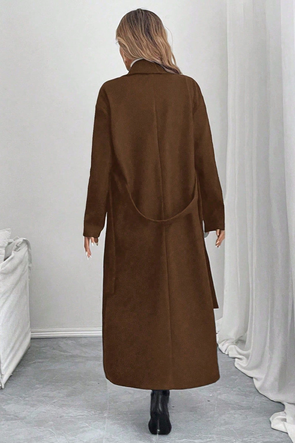 Retro Oversized Double-Faced Wool Midi Coat