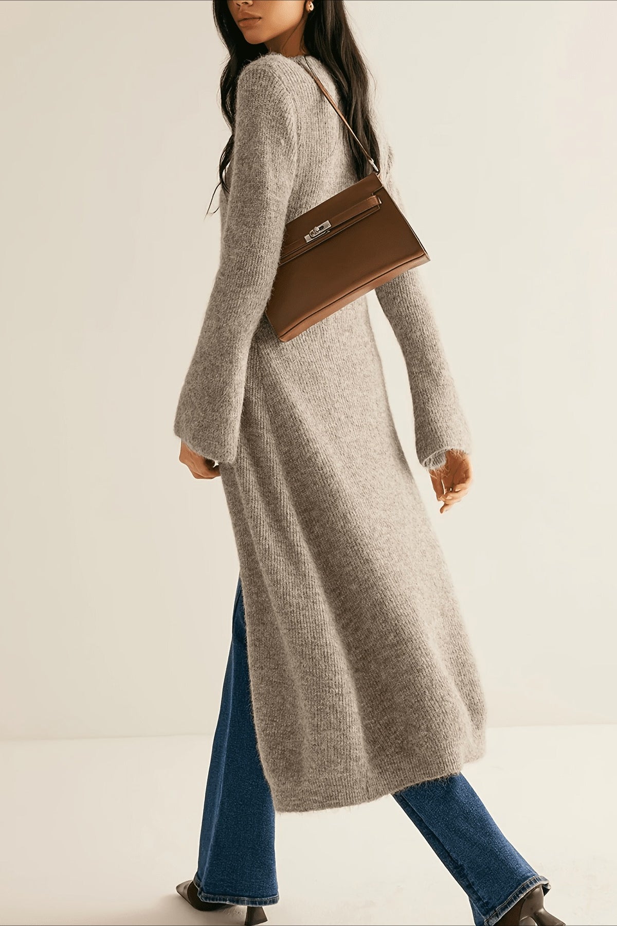 French Vintage Graceful Long Knit Cardigan