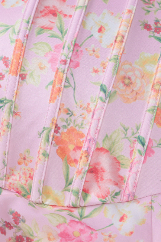 Spliced Tube Sweet Floral Dress