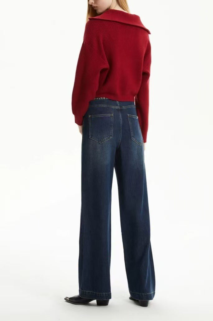 Short Cable Pullover Sweater