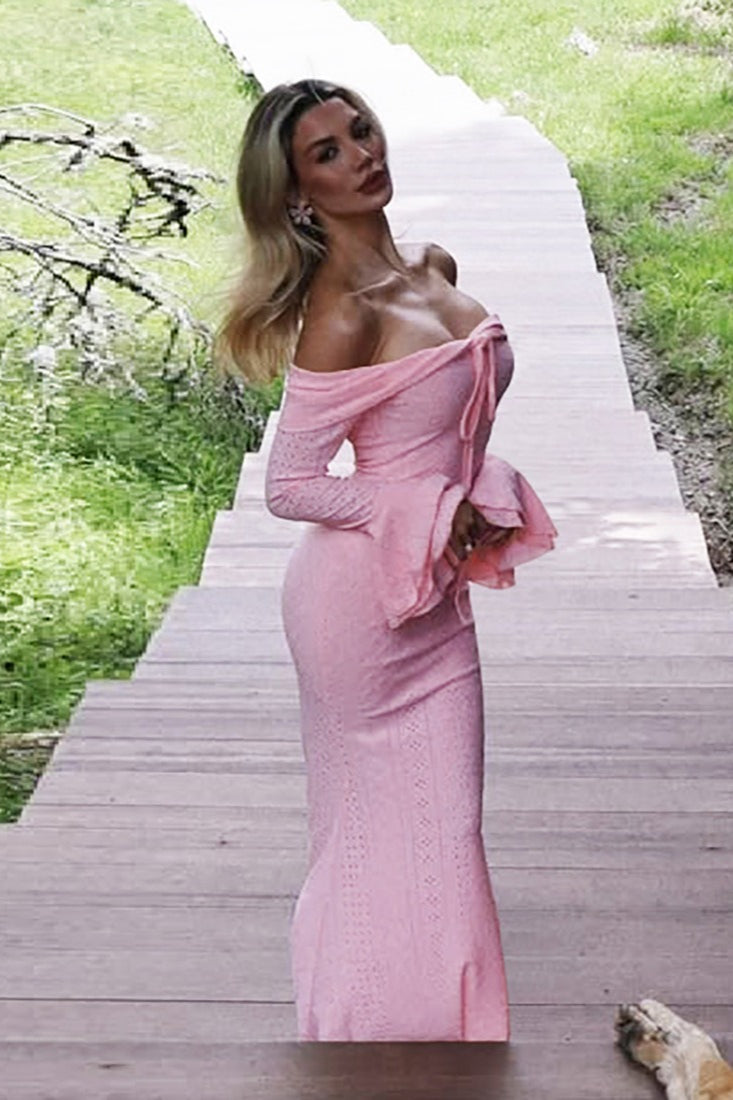 Slim Off Shoulder Graceful Maxi Dress