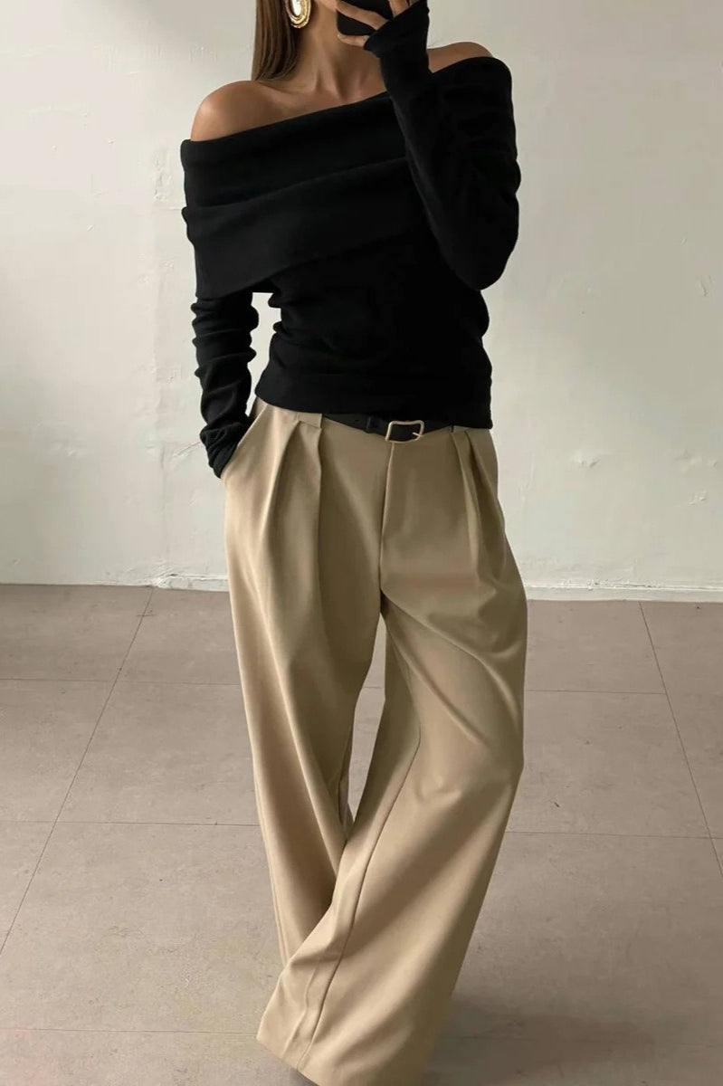 Off Shoulder Slim Fit Sweater