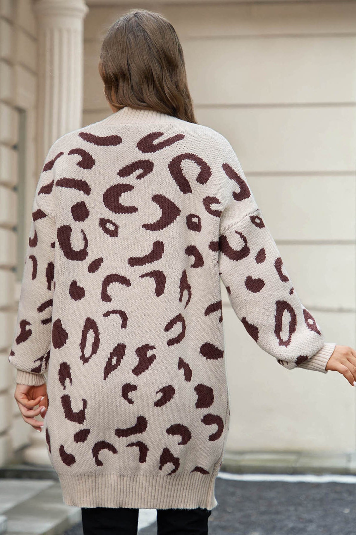 Relaxed Leopard Print Cardigan