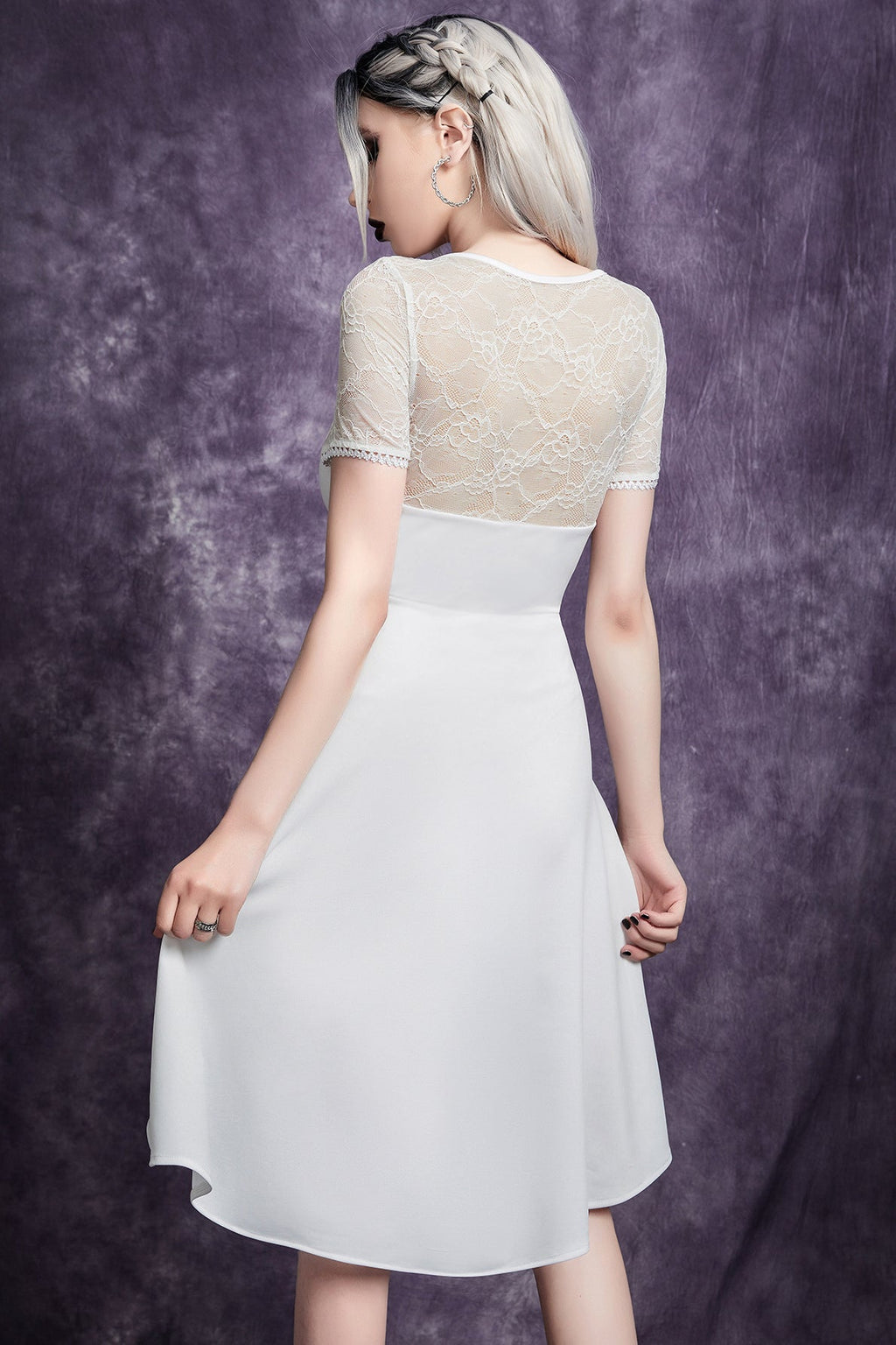 Front Knot Lace Gothic Dress