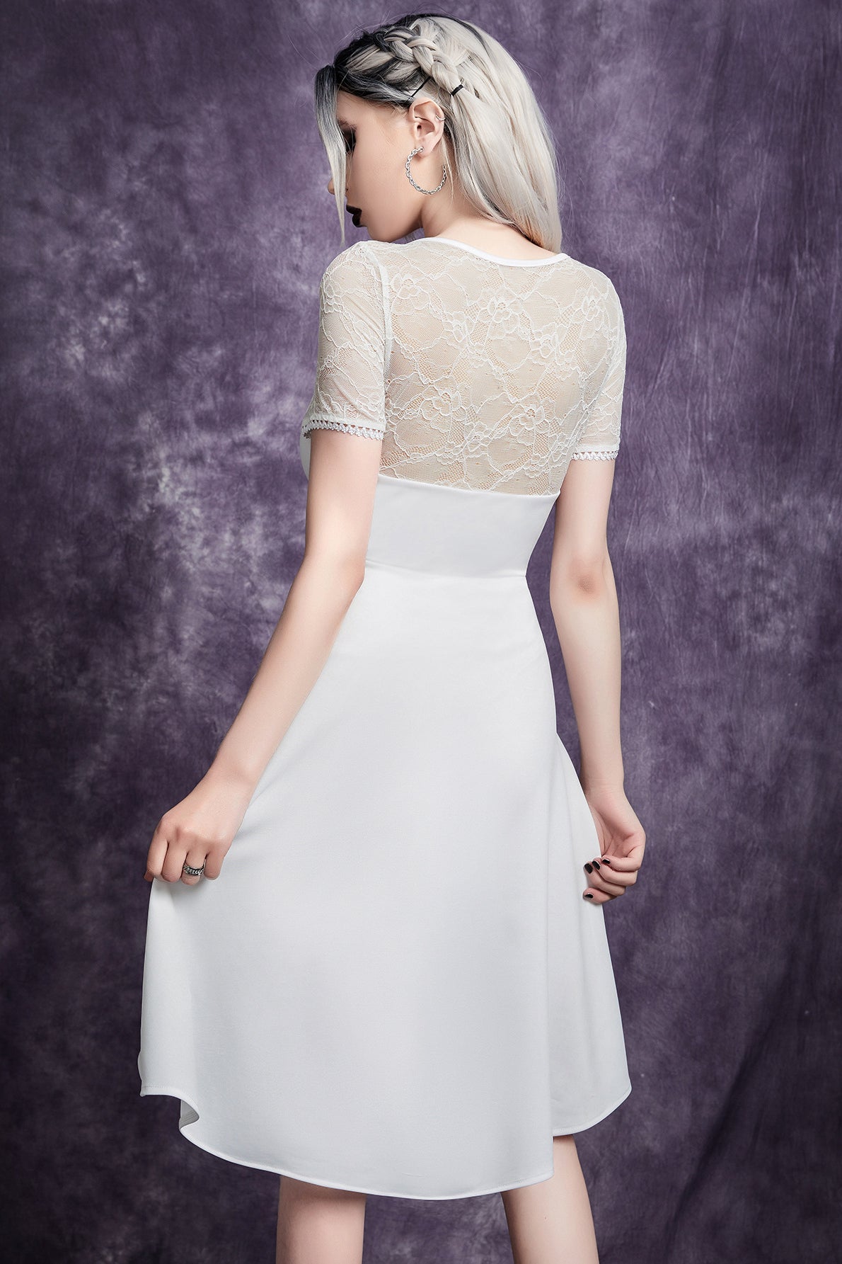 Front Knot Lace Gothic Dress