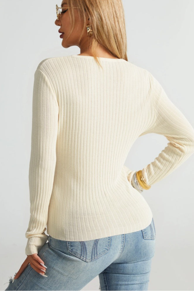 Autumn Asymmetric Knit Sweater