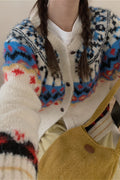 Vintage Fair Isle Jacquard Knit Cardigan