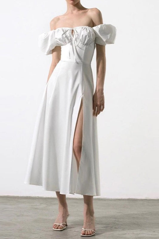 Tied Strap Split Hem Maxi Dress