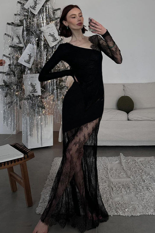Uneven Lace Gothic Dress