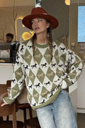 Relaxed Horse Graphic Pullover Sweater