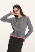 Paneled Waist-Slim Knit Cardigan