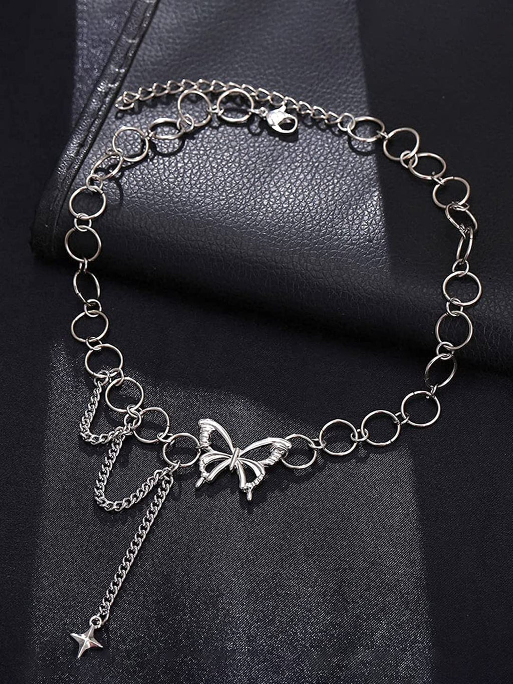 Silver Butterfly Link Chain Necklace
