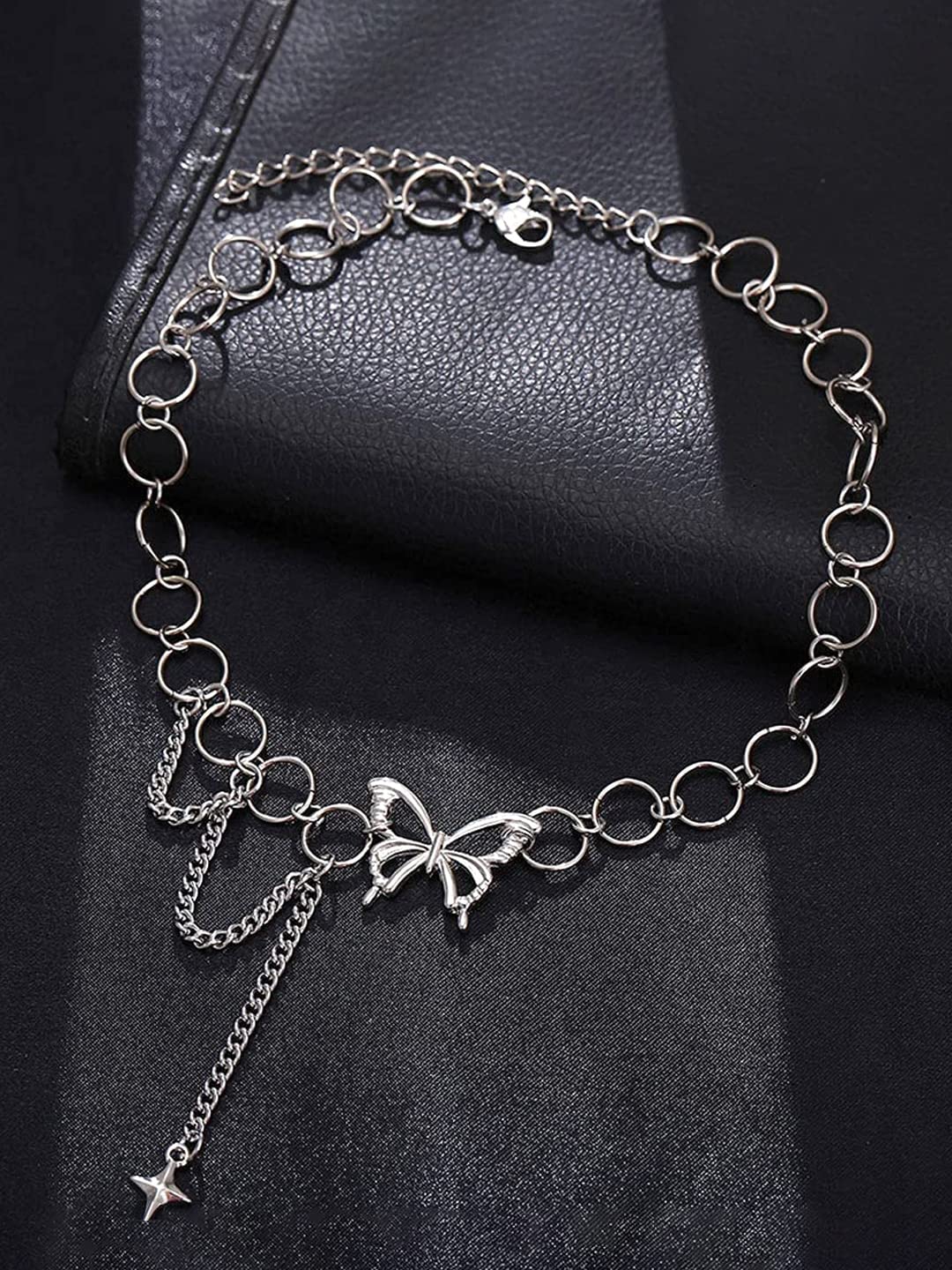 Silver Butterfly Link Chain Necklace