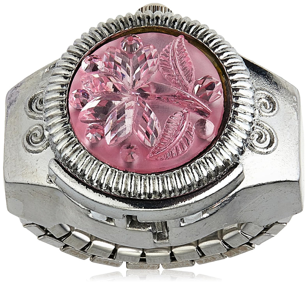 Pink Dial Analog Stretchable Watch Ring