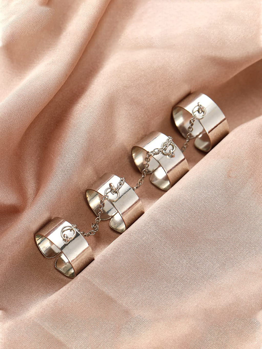 Silver Plated Chain Linked Adjustable Ring