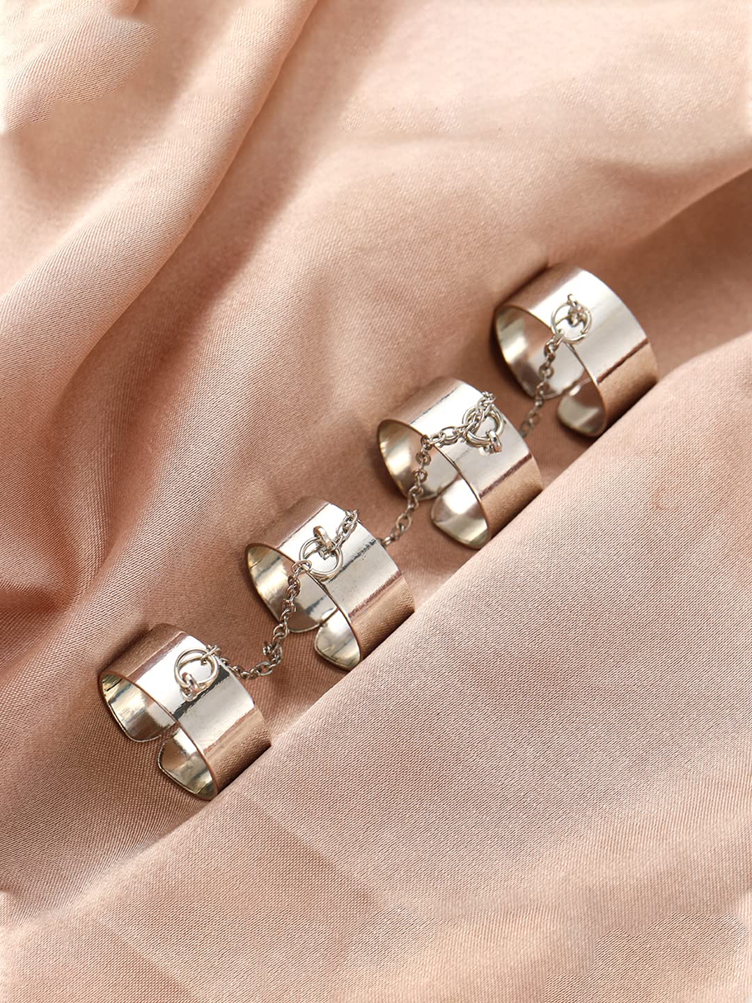 Silver Plated Chain Linked Adjustable Ring