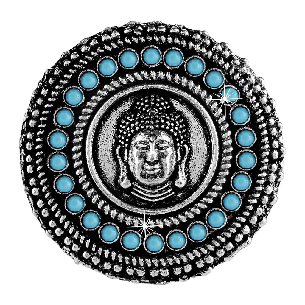 Oxidized Silver Artistic Buddha Ring