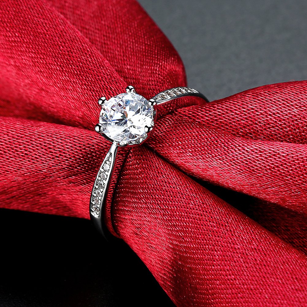 Rhodium Plated High Grade Crystal Ring