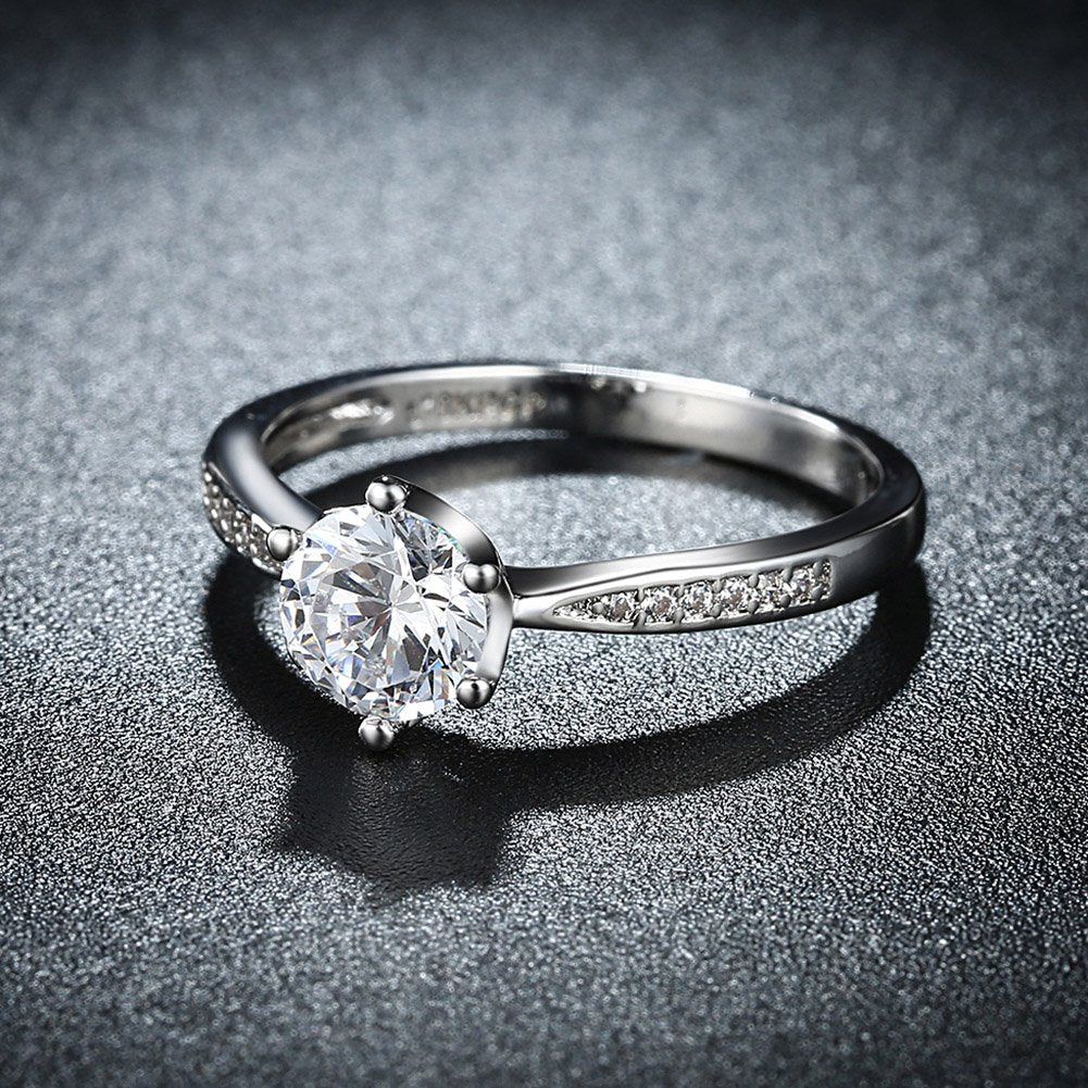 Rhodium Plated High Grade Crystal Ring