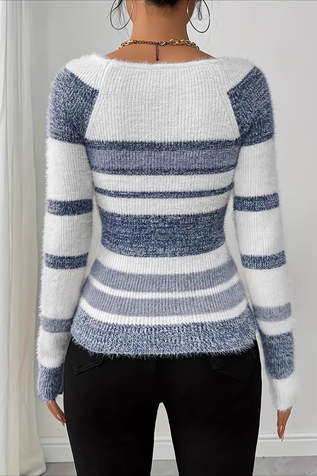 Simple Stripe Patchwork Sweater