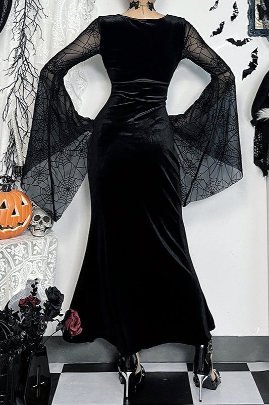 Halloween Flared Sleeve Gothic Dress