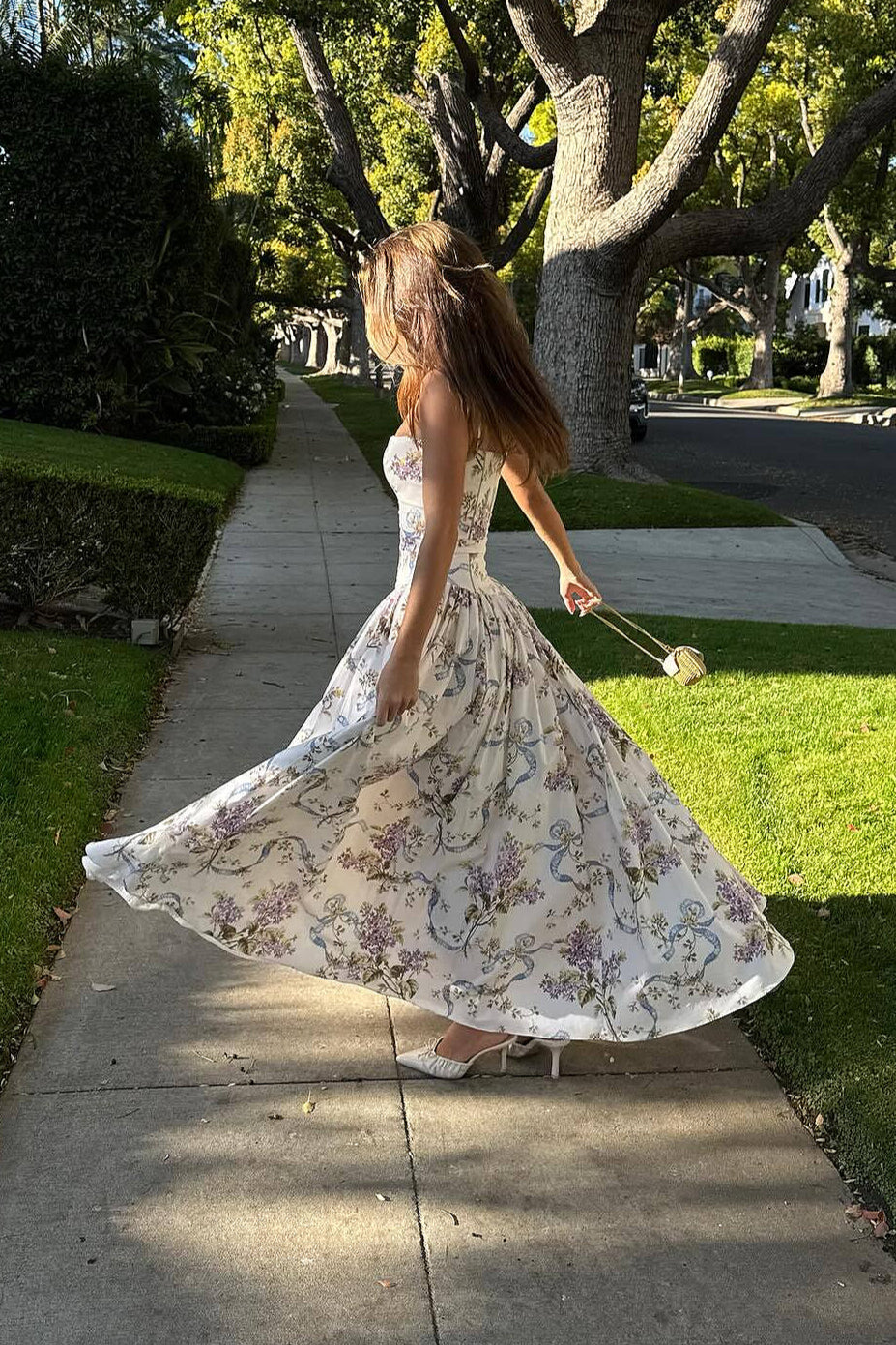 Alluring Cami Fitted Waist Floral Dress