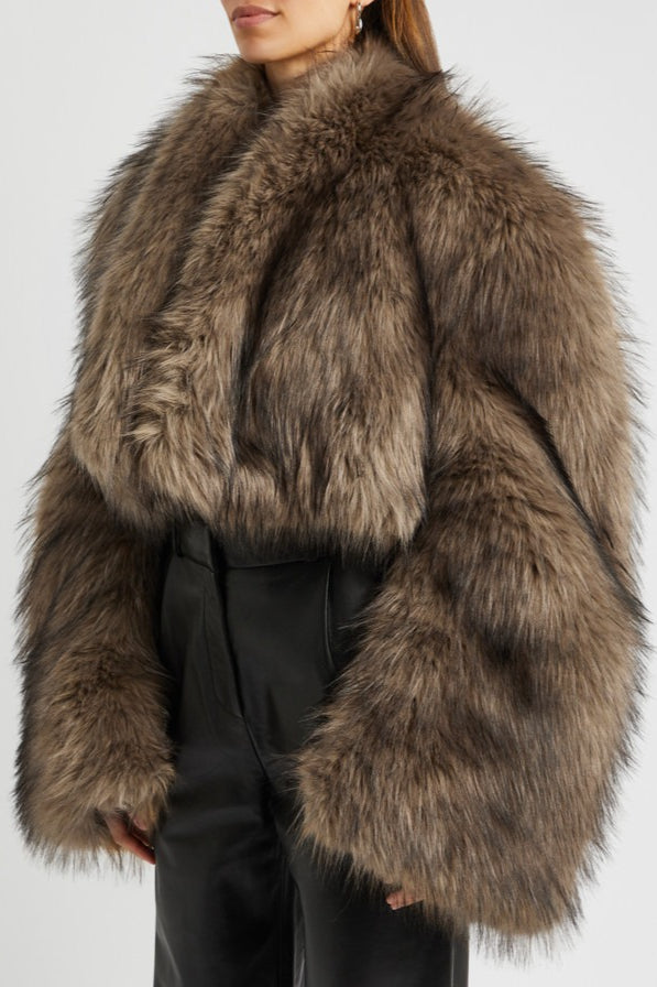 Retro Faux Fur Mini Coat