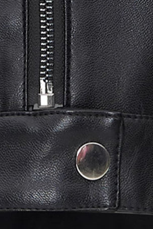 Cropped Bomber PU Coat