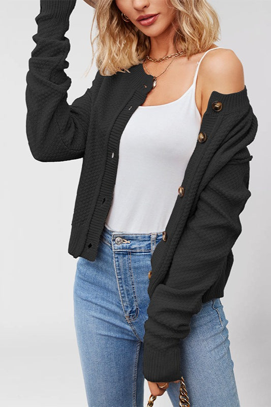 Single Button Knitted Sweater