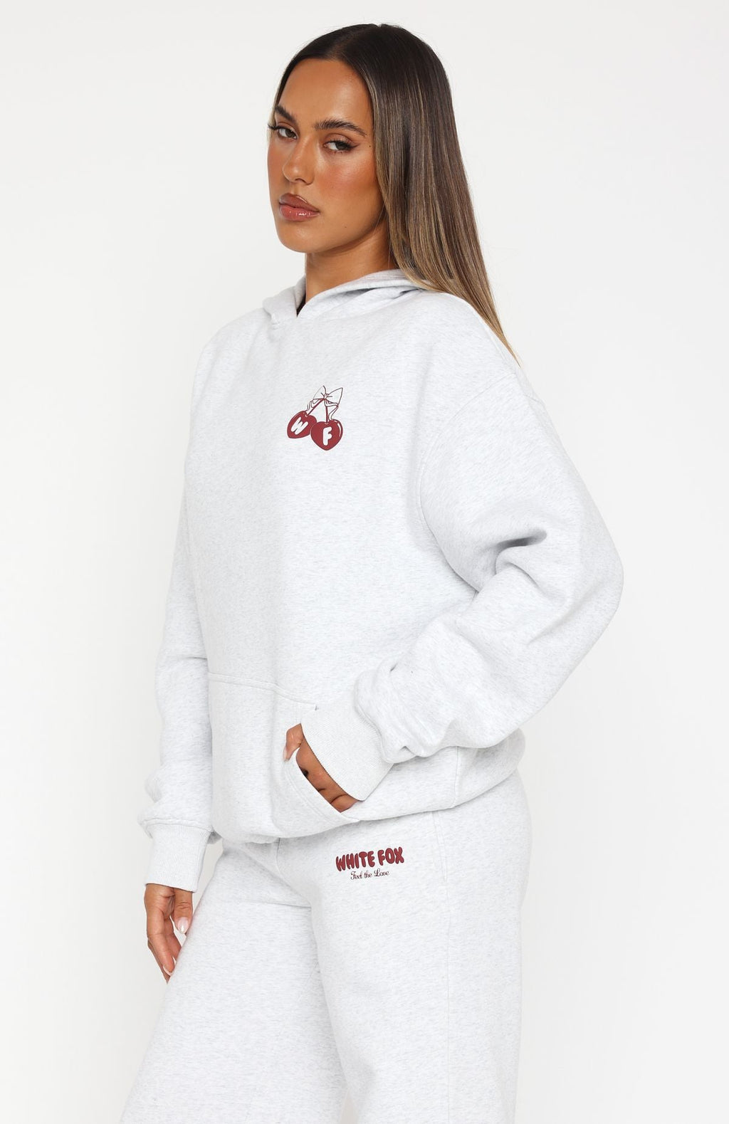 Feel Love Oversized Grey Marle Hoodie