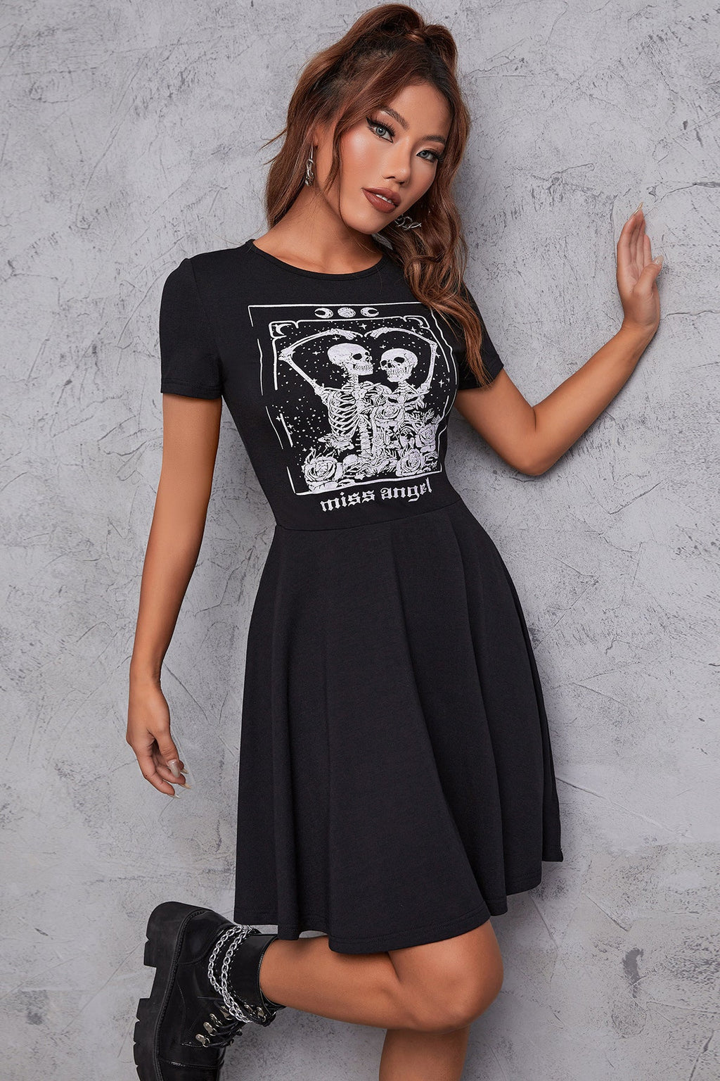 Skull Pattern Gothic Dress