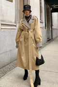 Retro Paneled Double Breasted Trench Coat