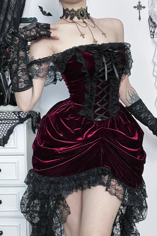 Tiered Train Gothic Dress