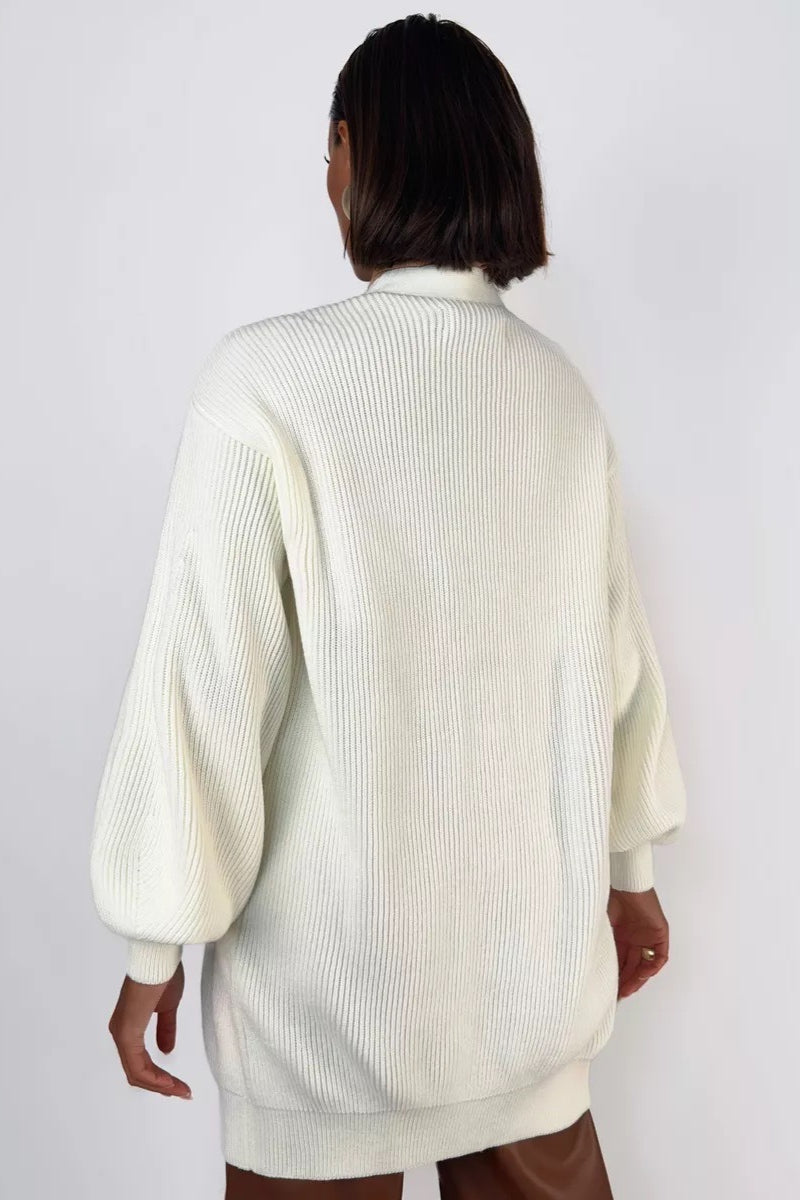 V-Neck Loose Long Knit Cardigan