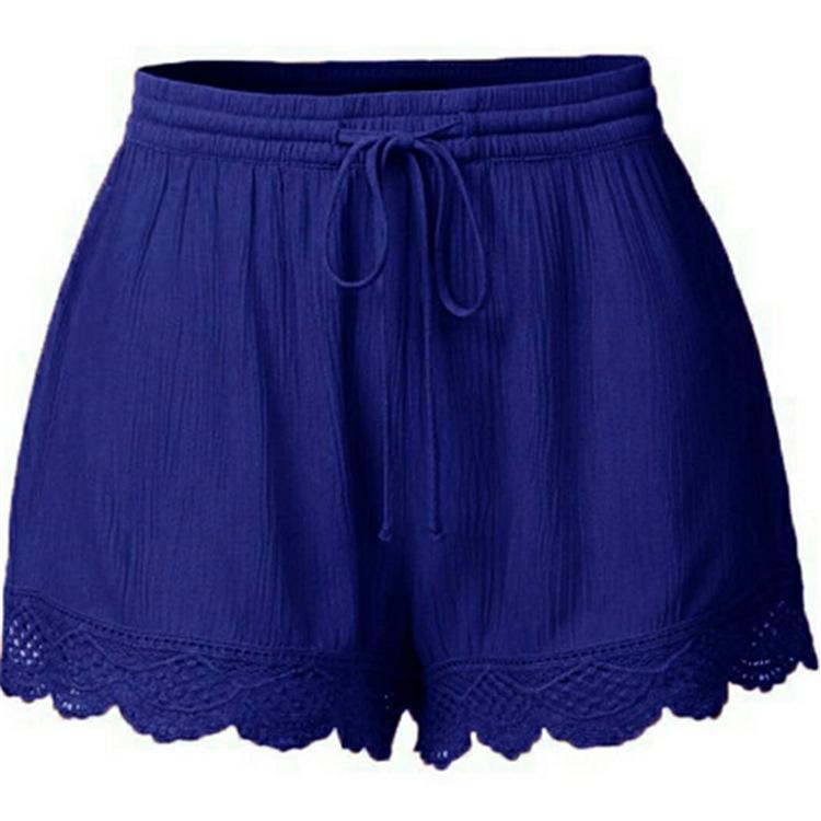Scalloped Edge Drawstring Casual Short