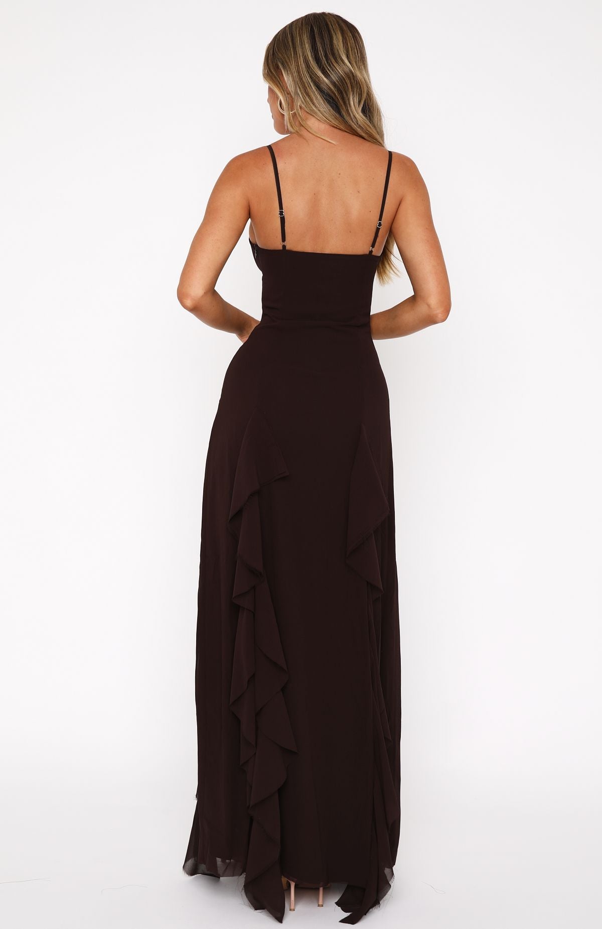Chocolate Summer Solstice Elegant Maxi Dress