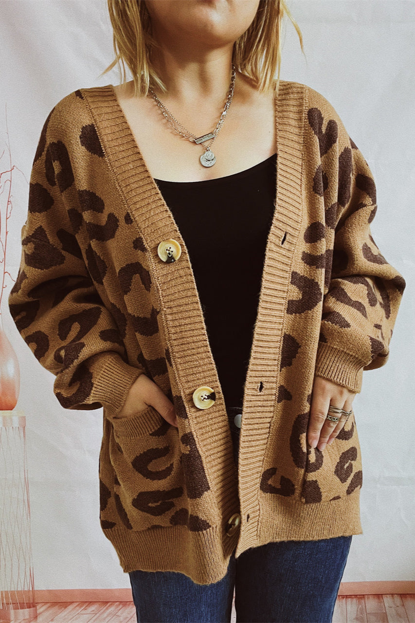Casual Leopard Long-Sleeve Cardigan