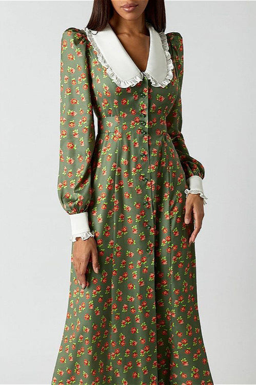 Cinched Waist Stylish Floral Dress