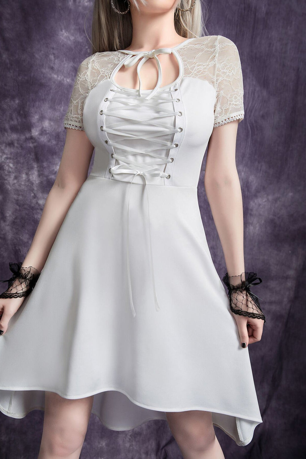 Front Knot Lace Gothic Dress