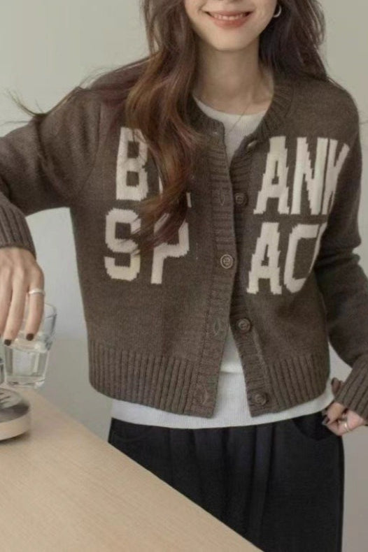 Letter Embroidered Loose Sweater