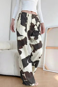 Baggy Cow Pattern Wide Leg Jean