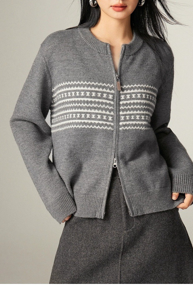 Retro Jacquard Knit Sweater