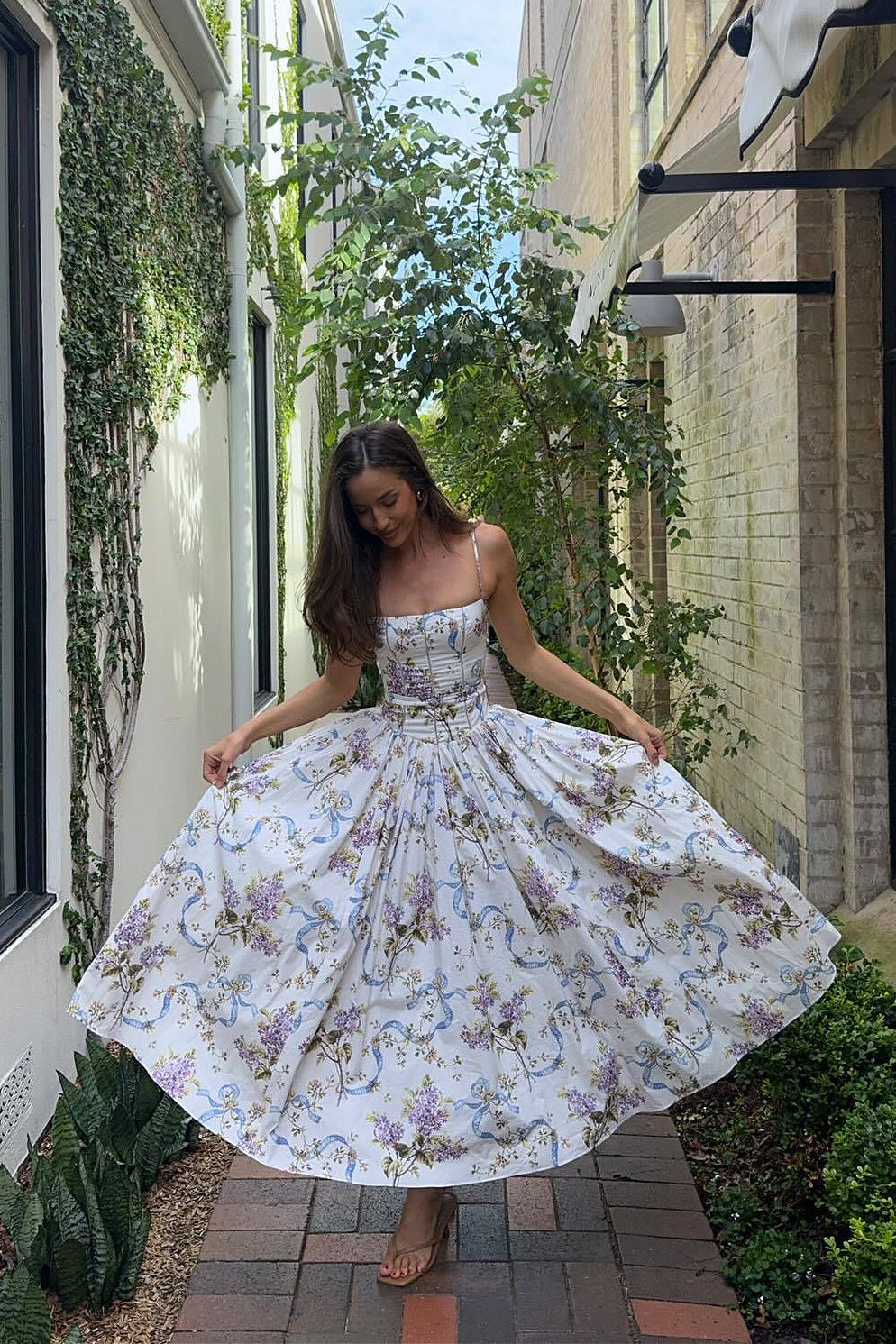 Alluring Cami Fitted Waist Floral Dress