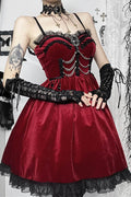 Chain Lace A-Line Gothic Dress