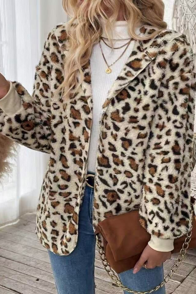 Printed Reversible Fleece Open Coat