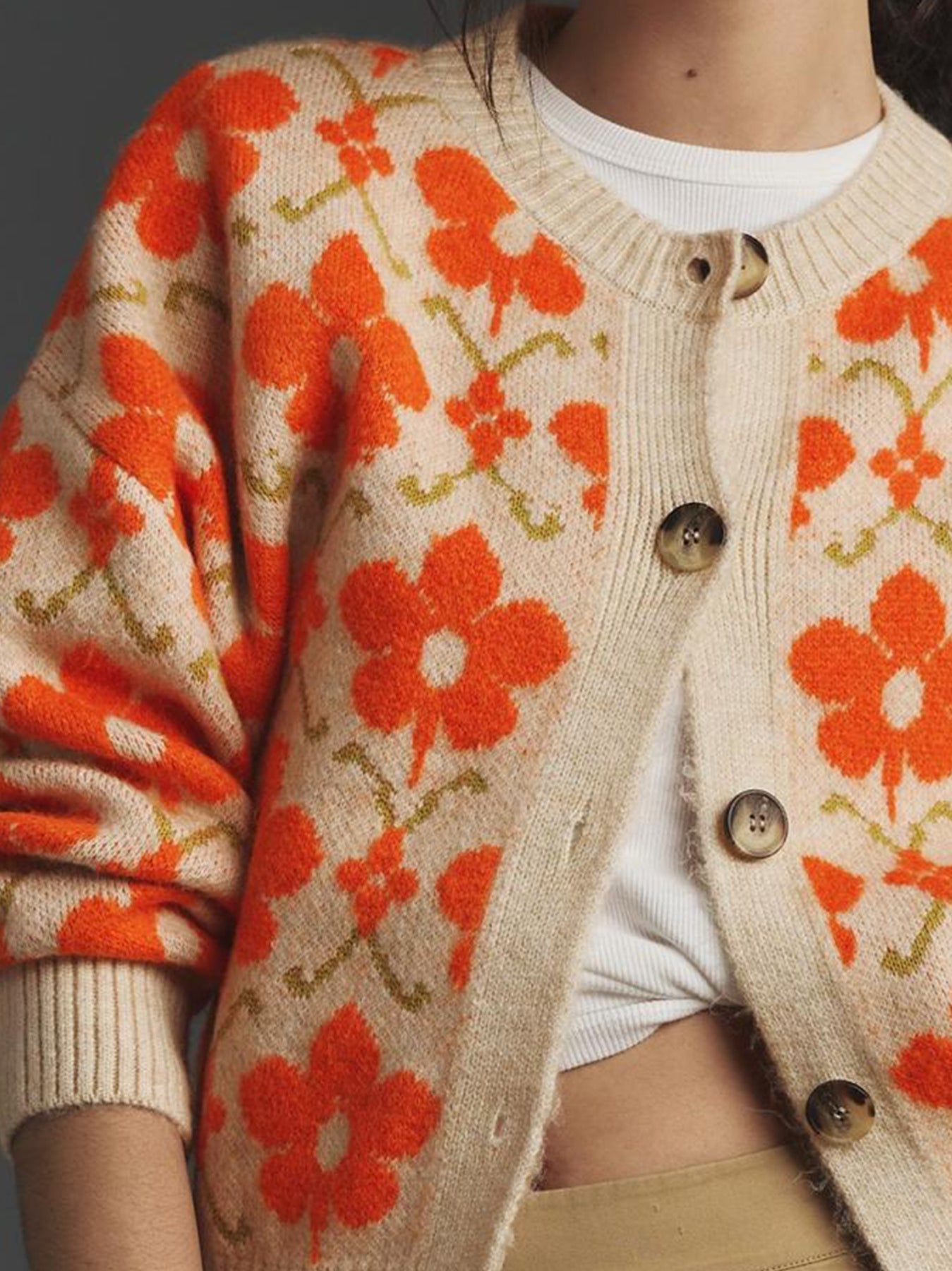 Long-Sleeve Patterned Cardigan