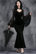 Flared Sleeve Lace Gothic Dress