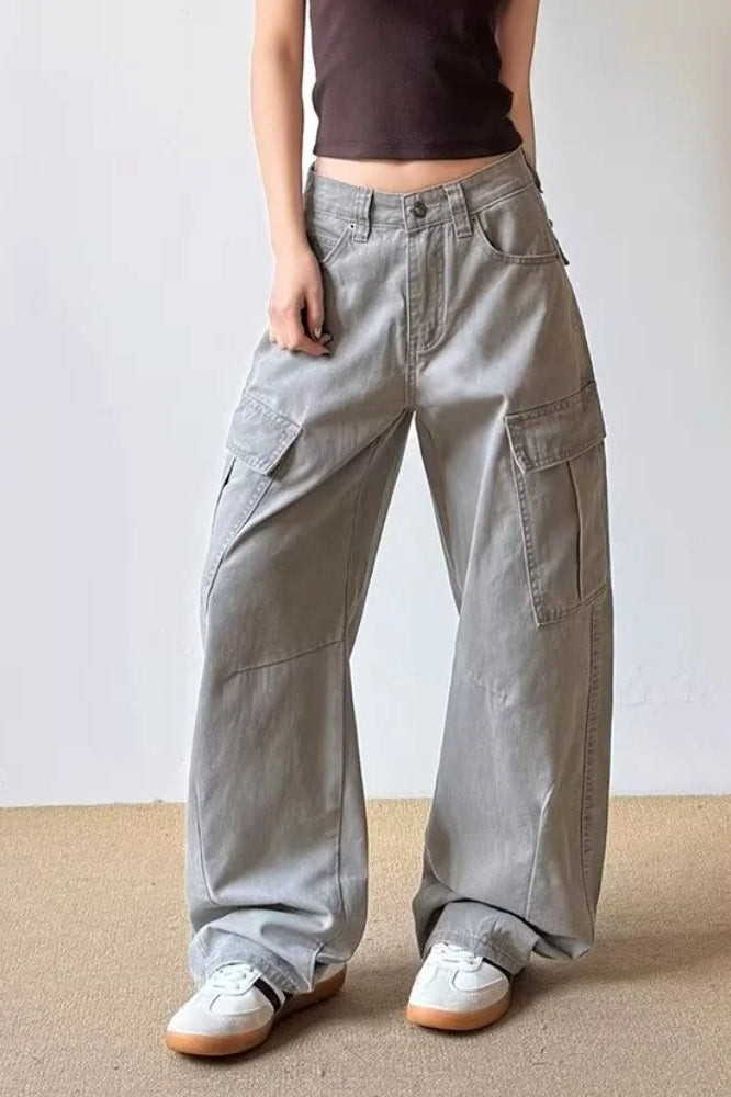 Grey Vintage Wide Leg Cargo Jean