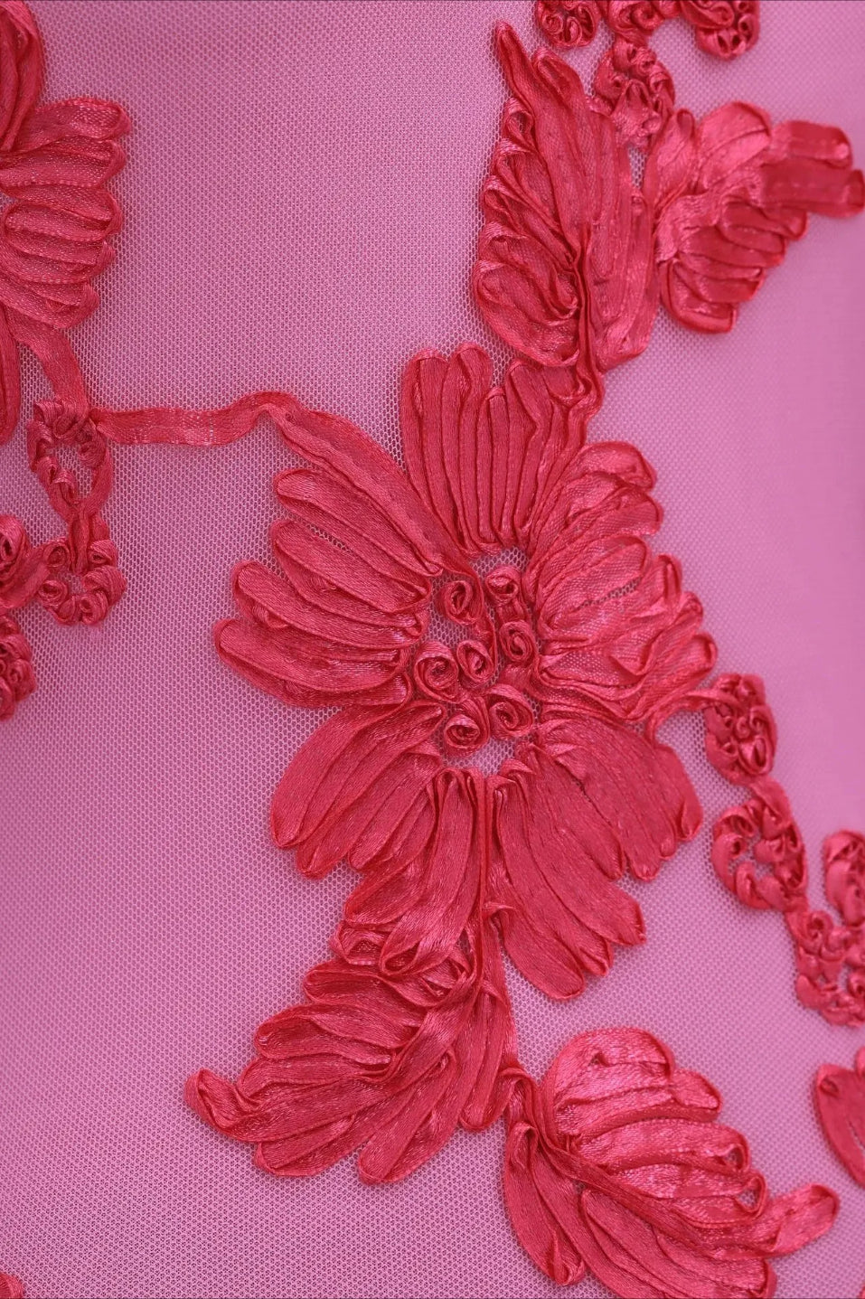 Elegant 3D Flower Embroidered Mesh Floral Dress